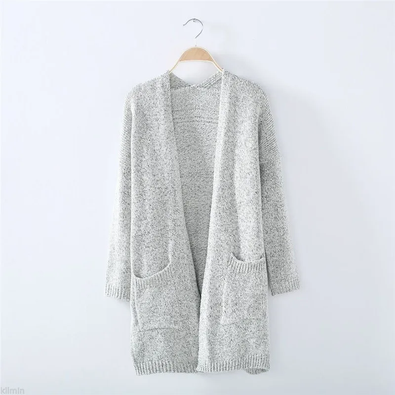 Новинка 2017 женский кардиган длинный рукав вязаный свитер верхняя одежда