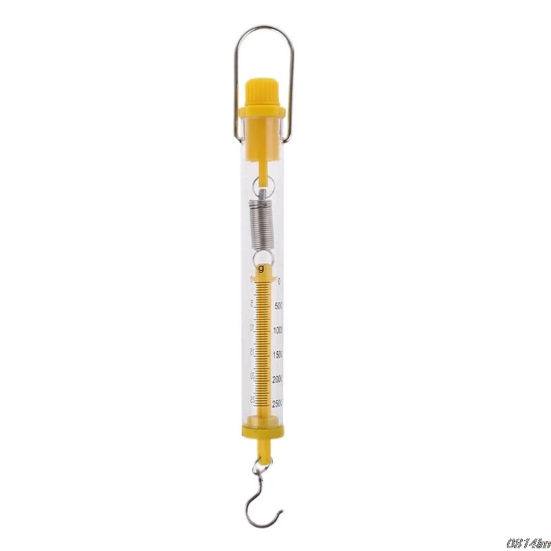 Newton force meter Max Capacity 25N Plastic Tubular Spring Scale Dual Scale Labeled for Physical Experiment