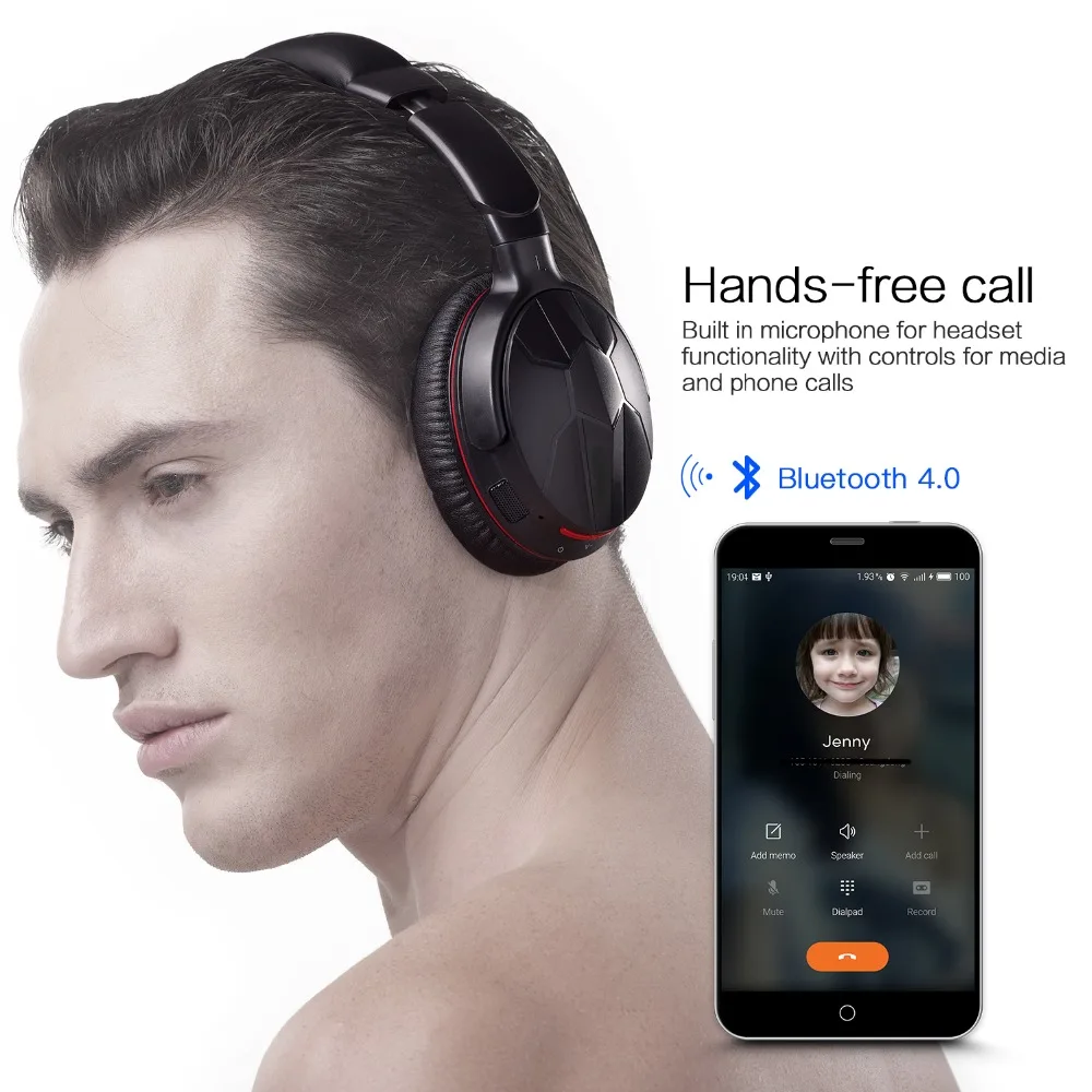 Mixcder HD501 регулируемые беспроводные Bluetooth наушники с гарнитура Bluetooth с микрофоном для Iphone samsung Xiaomi наушники