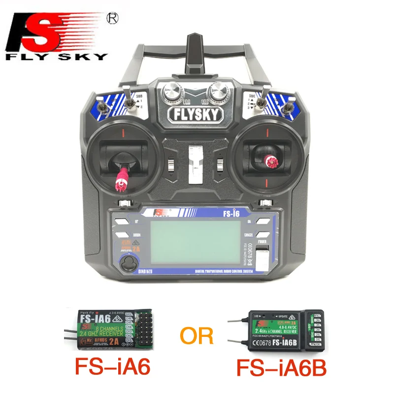 Flysky FS i6 I6 6ch 2 4G Радиоуправляемый контроллер передатчика с ресивером iA6 или iA6B для