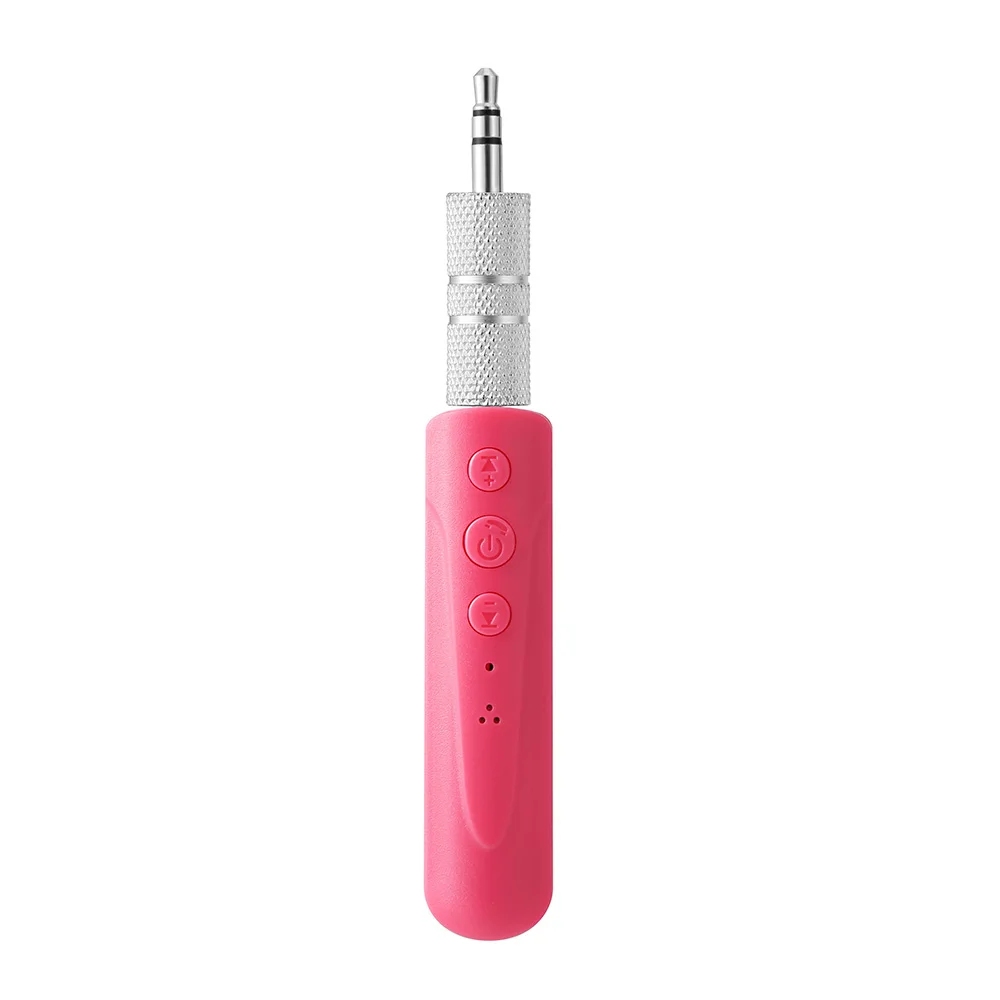 Pink 3,5 мм разъем Bluetooth автомобильный комплект Hands free Музыка Аудио приемник адаптер Универсальный авто AUX комплект для динамик наушники стерео - Название цвета: Pink