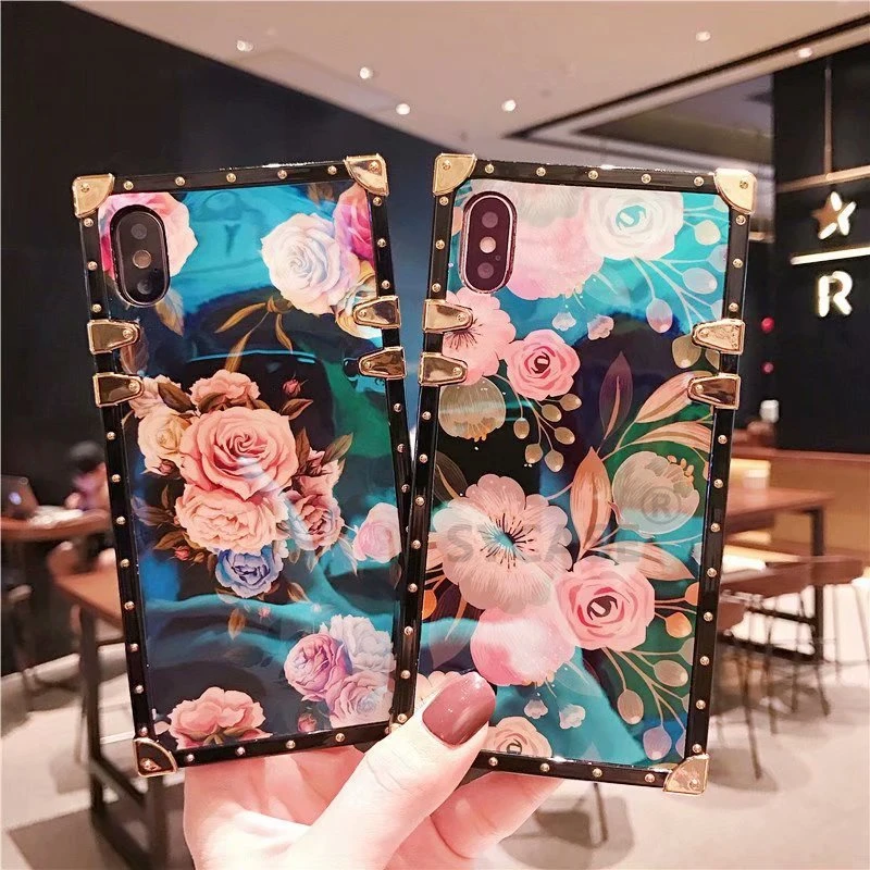 SYCASE New brand flower CASE For Huawei P20 pro Lite Nova3 case Square blue Flower female models mobile phone shell with Stand |
