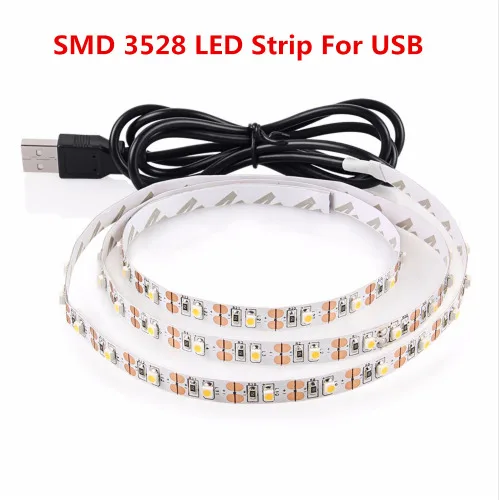 Светодиодная подсветка для телевизора 2835 5 В Usb 1-5 м Светодиодная лента для ЖК-телевизора подсветка лампы без водонепроницаемые светодиодные полосы 5 В Usb Диодная лента