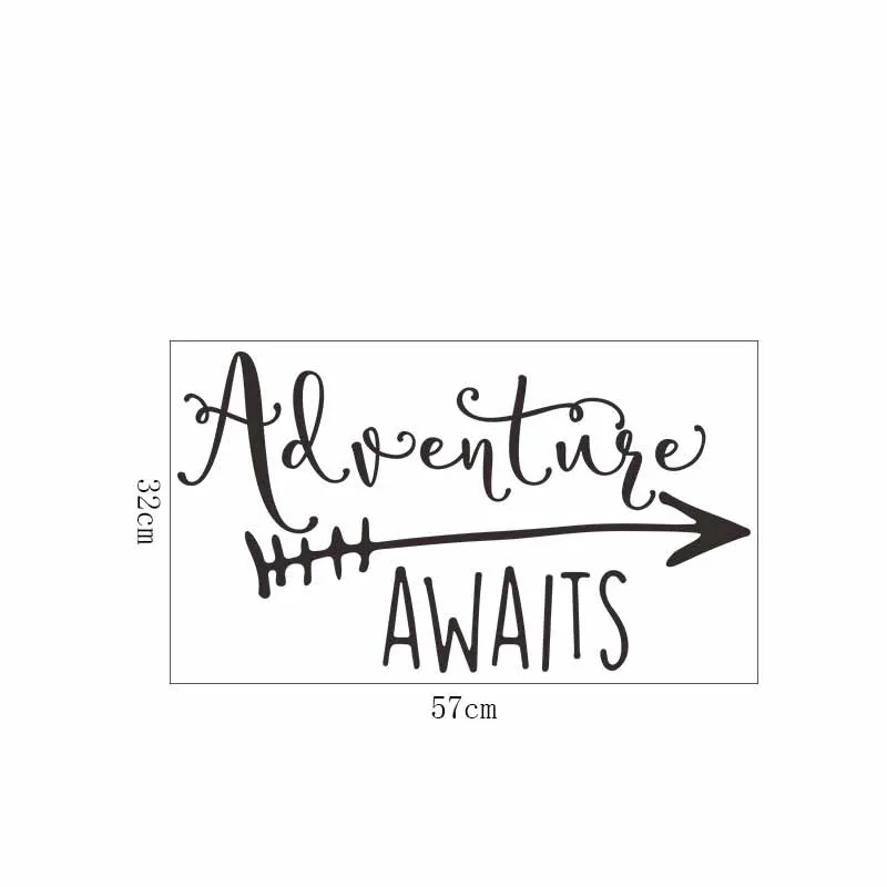 &quotadventure awaits&quot PVC wall sticker kid room decoration home DIY decorative detachable waterproof | Дом и сад