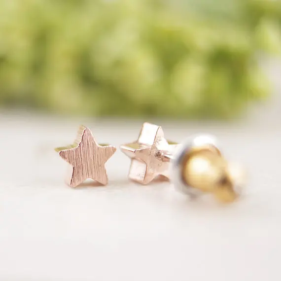 

10Pcs/lot New comeing Star Earrings gift idea bridesmaid gold pink gold tiny small geometric stud earrings for girls ED025
