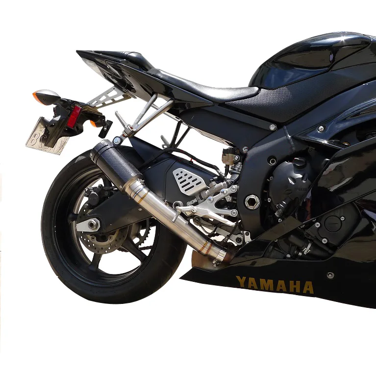 Выхлопная труба мотоцикла для Yamaha YZF-R6 глушитель для YZF R6 escape глушитель из углеродного волокна и титановая средняя Соединительная труба