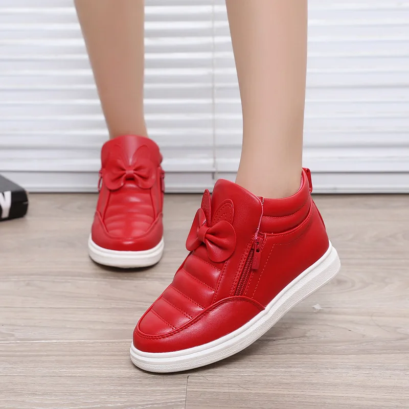 

Children's Shoes boys and girls Sports shoes 2019 New Spring and Autumn Bow knot Child Leisure Side Zipper Boots kids sneakers