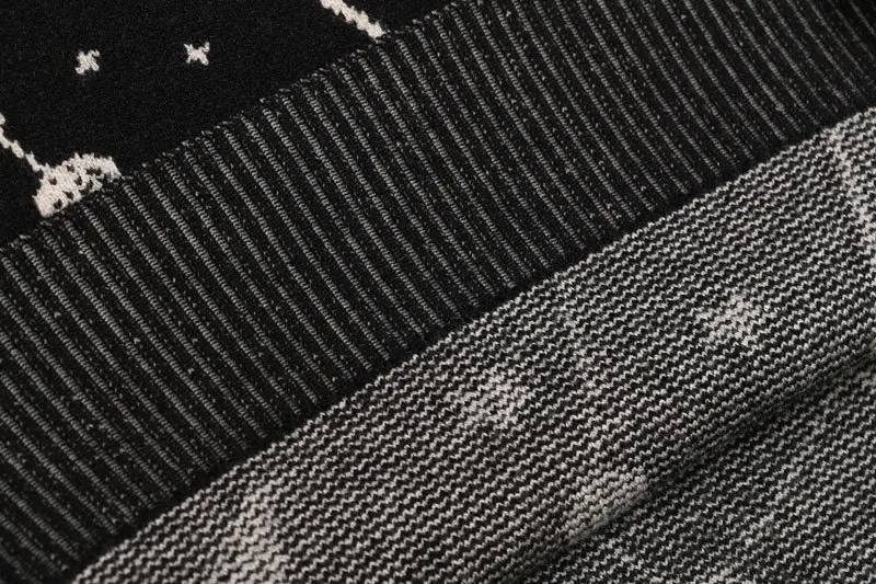 Flectit Black Galaxy Star Sweater Women Long Sleeve Mock Neck Oversized Knitted Top Pullovers Constellation Jacquard * | Женская одежда