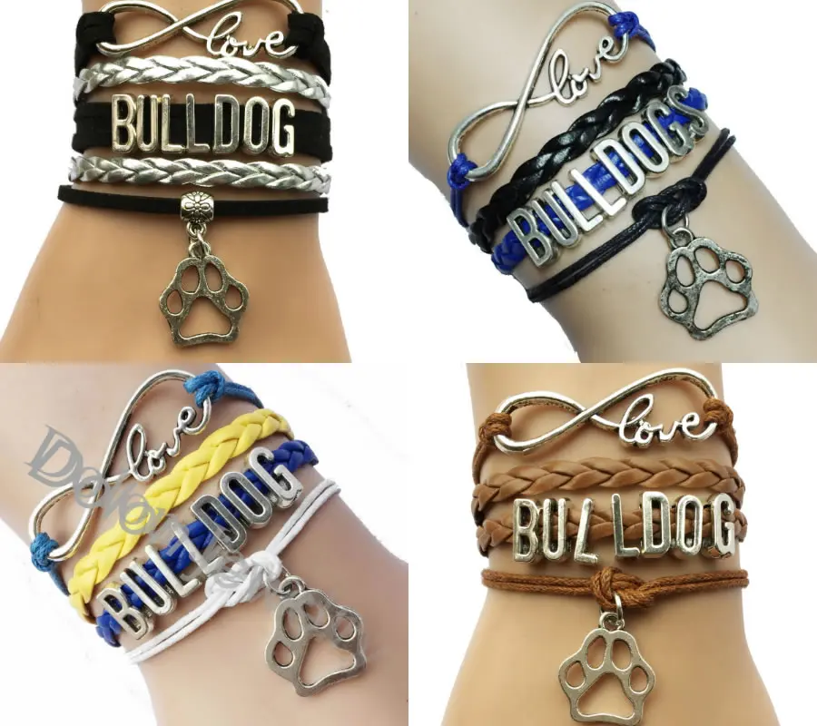 Infinity Love Многослойный кожаный Обёрточная бумага Шарм пород собак браслет с