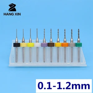 10 шт.компл. от 0,1 мм до 1,2 мм мини-сверло для печатных плат, сверло из карбида вольфрама, приспособление для станка, приспособление для печатных плат