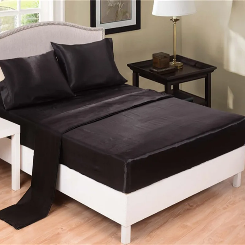 Роскошные комплекты постельного белья однотонные простыней плоская простыня +