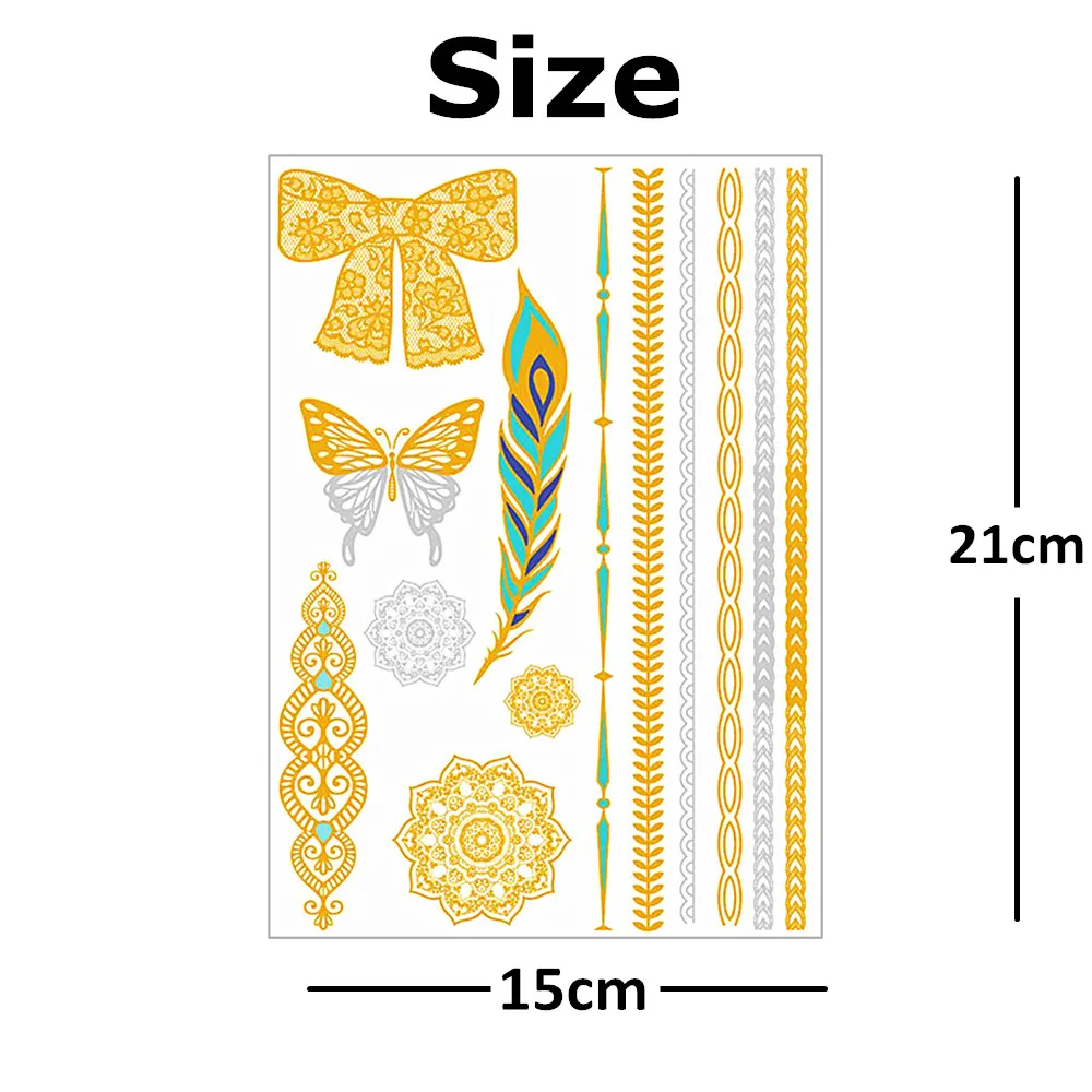 SHNAPIGN 24 стиля временная татуировка боди арт лук золотой дизайн наклейка для