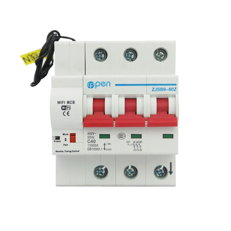 Откройте 3P 40A wifi выключатель дистанционного управления умный защита от