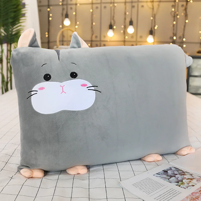 Kawaii, лиса, кошка, свинья, черепаха, мультяшная квадратная подушка, подушка, мягкий плюш, текстиль, квадратный рисунок, милые детские подарки для девочек
