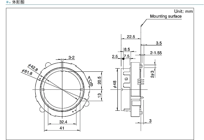 (2 шт./пакет) Японский Альпы ALPS EC60A1520404 полый вал энкодера 30 расположены 15