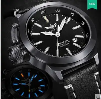 Yelang Мужские автоматические часы тритий светильник T100 Switzerland ETA2824 Move men t 25Jewels военные наручные часы Дата, сапфировое кожа