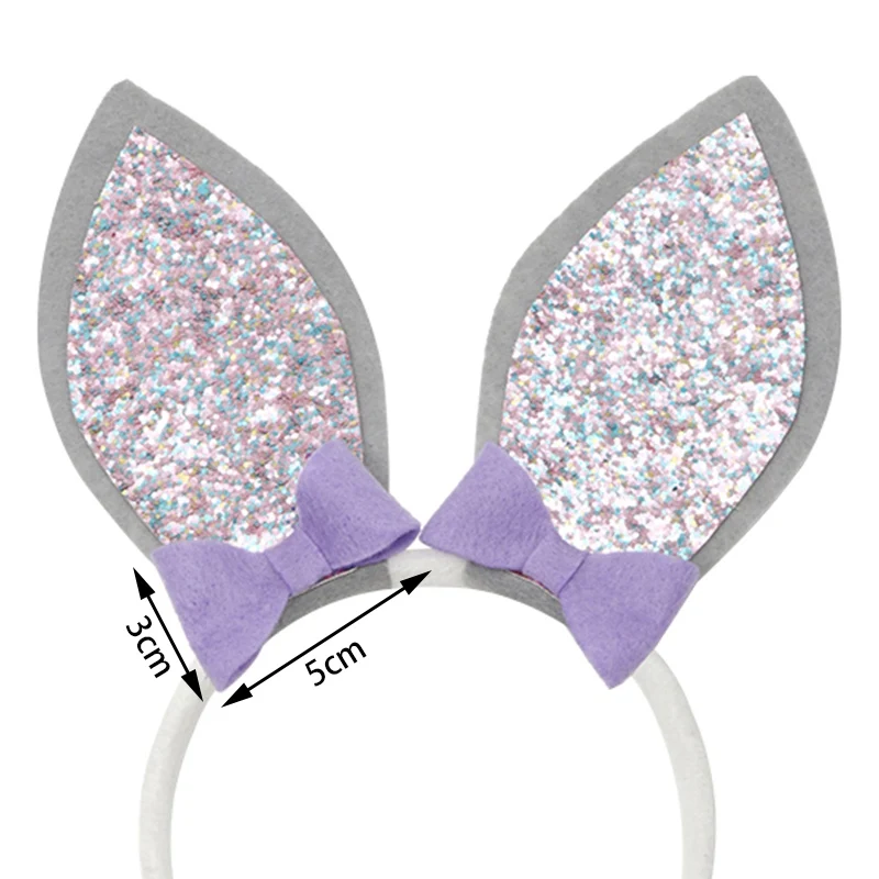 Fashion Bunny Ears Hairband For Baby Girls Easter Headband Glitter Rabbit Head Band Bow Hair Accessories | Детская одежда и обувь