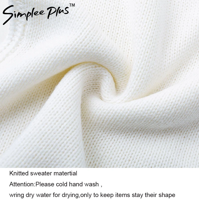 Simplee Plus Sweater Size Women Spring Autumn Pullovers Long Sleeve V Neck Tops Casual For women knitted sweaters | Женская одежда