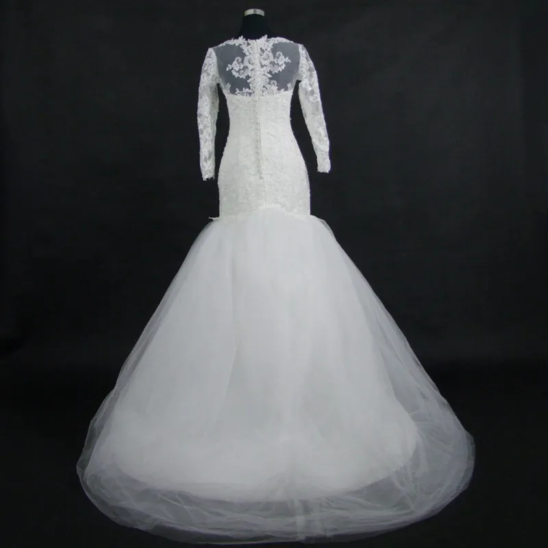 Новинка 2019 Африканское кружевное свадебное платье с длинными рукавами и