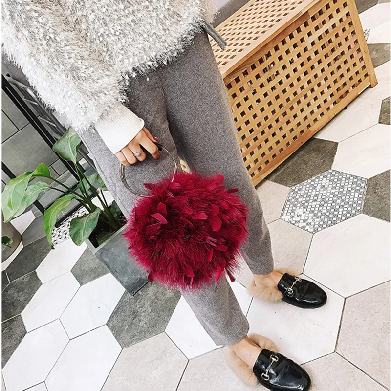 Женская сумка-мессенджер Blascher осенняя меховая круглая плюшевая сумка с