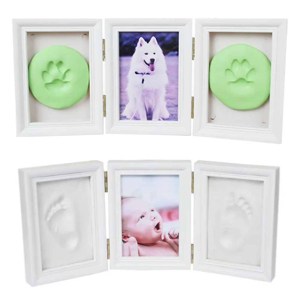 Фото новорожденных рамки детские формы отпечаток руки ноги 3D DIY мягкая глина Inkpad дети изысканные сувениры литье украшения дома