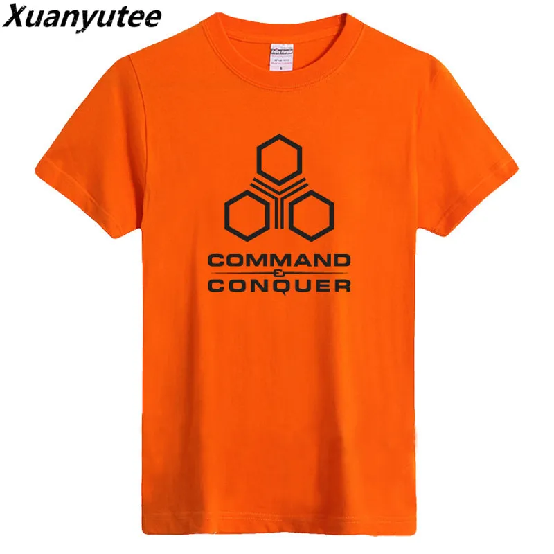 Мужская футболка с коротким рукавом XuanYutee Command &amp Conquer хлопковая из флока круглым