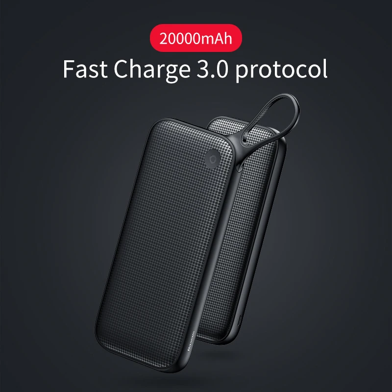 Quick charge Мощность банк BASEUS 20000 мАч QC3.0 быстрых внешних Батарея Зарядное устройство