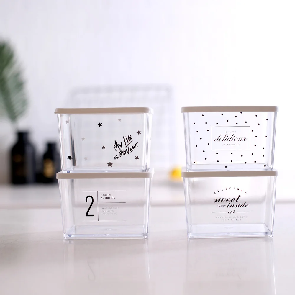 Коробка для хранения в скандинавском стиле короткая акриловая герметичная