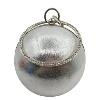 silver Модная женская вечерняя сумка золотистого, серебристого, черного цвета с блестками, Женская сумочка, известный бренд, женская сумка-клатч, маленькая круглая цепочка, сумки на плечо - Цвет: silver