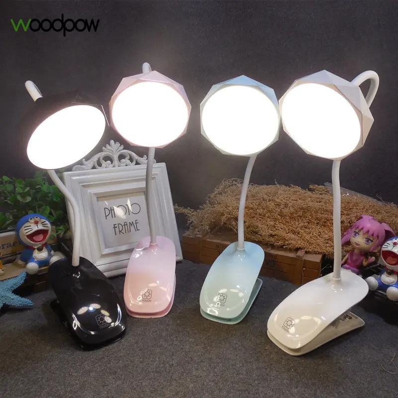 Креативные зажимы Woodpow Светодиодная настольная лампа 3 уровня яркости USB