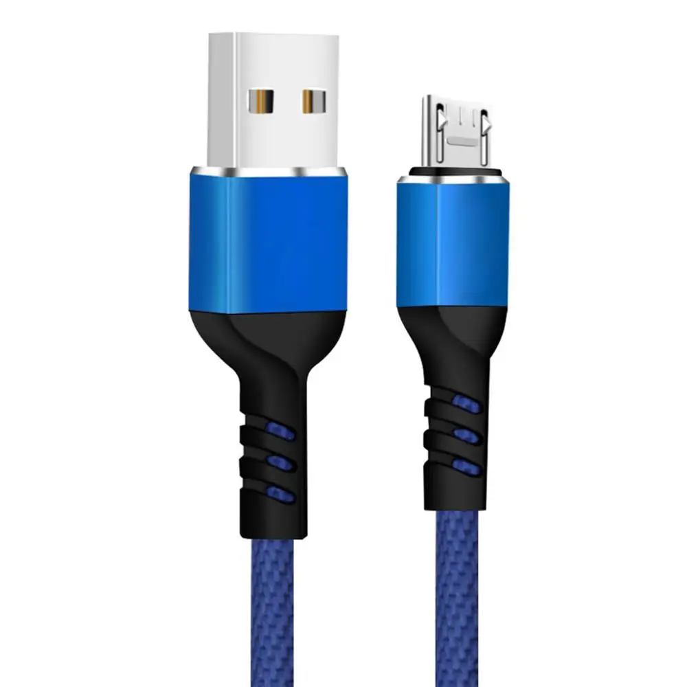 GUUGEI Micro USB кабель Quick Charge 3A Micro адаптер USB Android кабель прочный тканевый плетеный шнур для передачи данных мягкий провод Быстрая зарядка - Цвет: Blue USB Cable