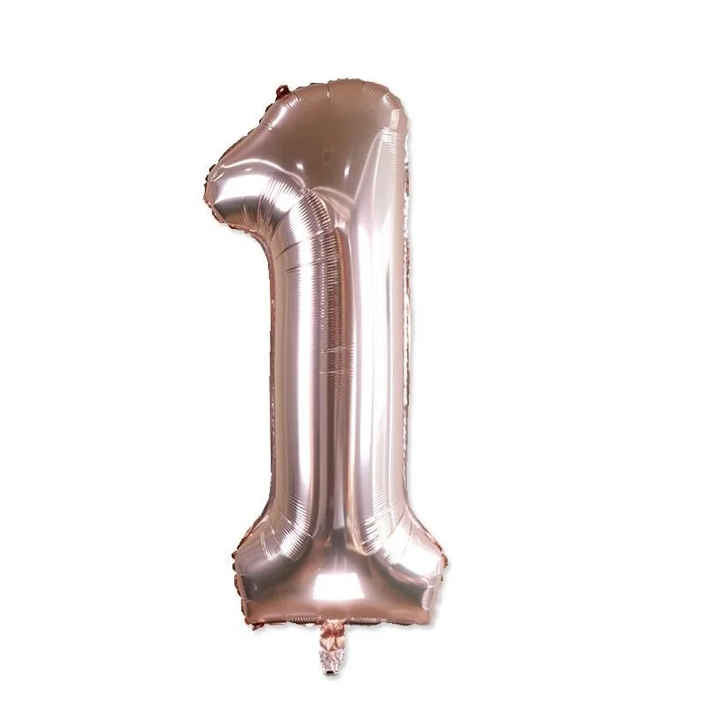 Rose gold 40 дюймов большой номер 1 Воздушные шары розовое золото большой один год баллон девочка мальчик 1 день рождения первый день рождения партии Воздушные шары поставки - Цвет: Rose gold