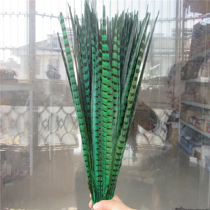 Grass green YY-tesco 50 шт./партия перья из хвоста фазана 20-22 дюймов 50-55 см ювелирные украшения Свадебные украшения Натуральный Крашеный Красный перо фазана - Цвет: Grass green