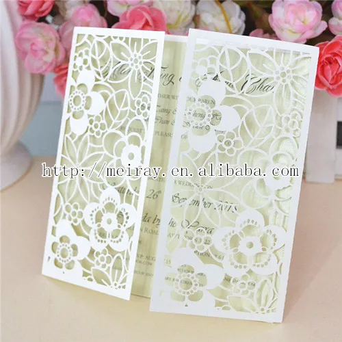 

custom wedding invitations embossing flowers