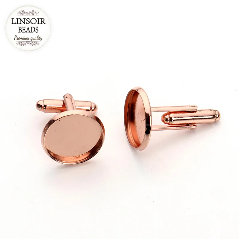 Запонки для галстука F3334 женские медные зажимы-диски розового золота 10 шт./лот без