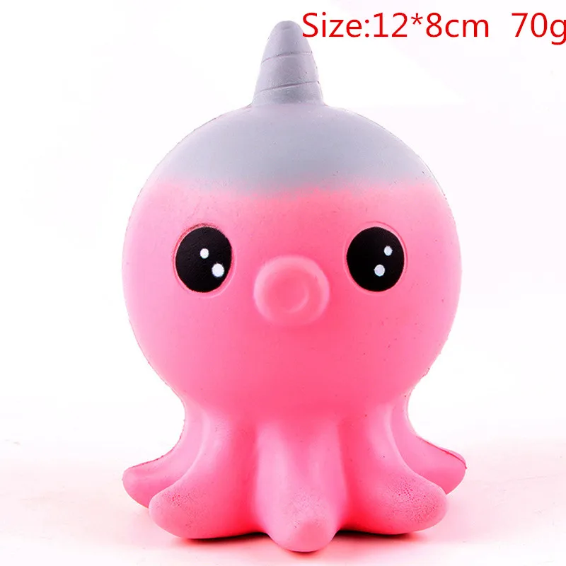 12cm pink octopus Галактика милые кавайные зубы мультфильм олень мягкие игрушки медленно поднимающийся крем Ароматические сжимаемые игрушки новинка антистресс спелгоды подарок - Цвет: 12cm pink octopus