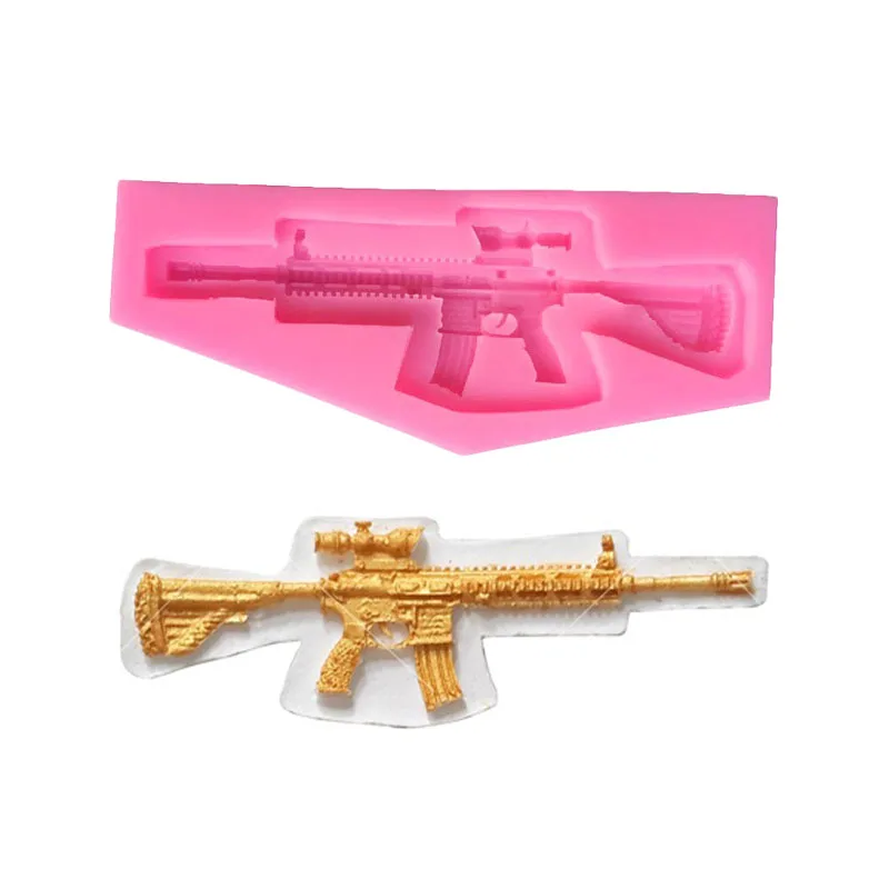 Sniper Rifle Model Gun Fondant Molds Liquid Silicone Soap Clay Mold DIY Cake Decor Chocolate Candy Cookie Ice Mould Baking Tool | Дом и сад