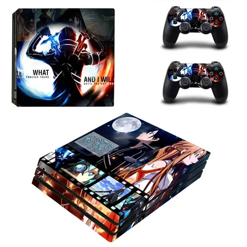 Style 10 15 видов стилей обувь для вечеринки в Стиле косплей Sword Art Online Аниме PS4 pro кожи Стикеры для sony Playstation 4 продвижение консоли и 2 шт. контроллер защитная пленка - Цвет: Style 10