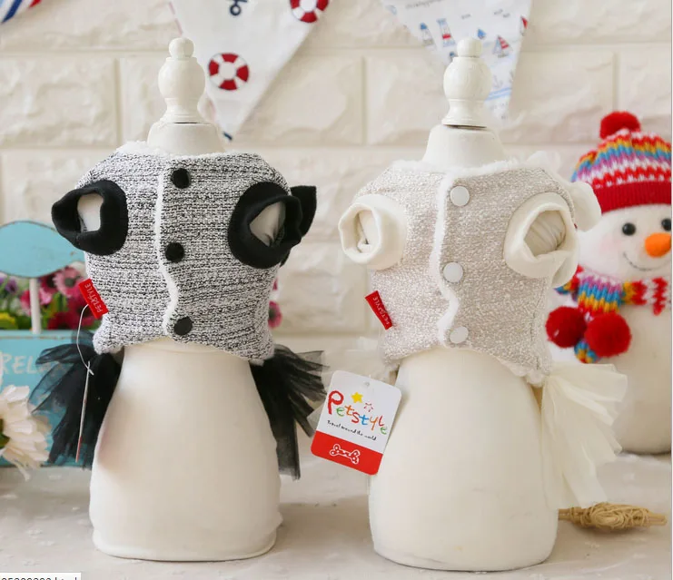 Платья для собак и кошек с цифрой 5 хлопковые плотные пальто бантом принцесс Chiwawa