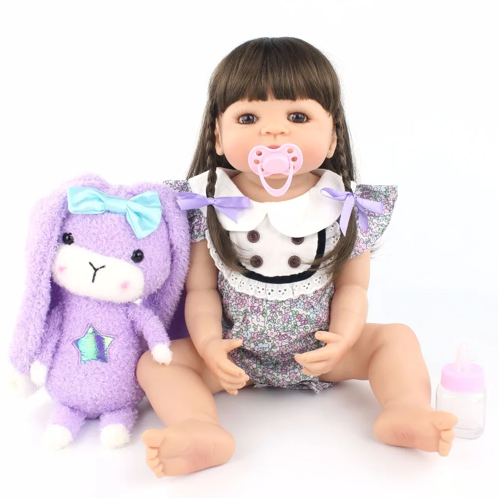 55 см полный силиконовый корпус Reborn Baby Doll игрушка для девочки новорожденная принцесса малыш младенцы Bebe классический Bonecas игрушка подарок на день рождения