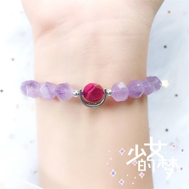 Натуральный камень аметист энергии браслет из тигрового глаза с бусинами