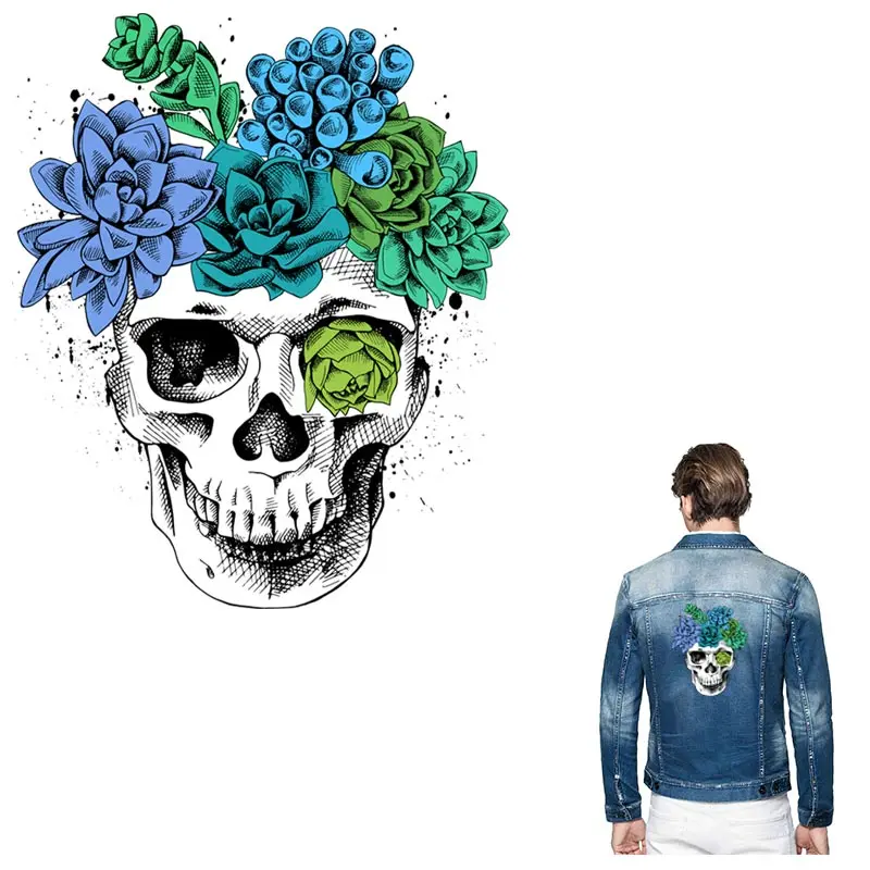 ONESAID модные гладить на нашивки череп Моющиеся взрослых мексиканский патч для