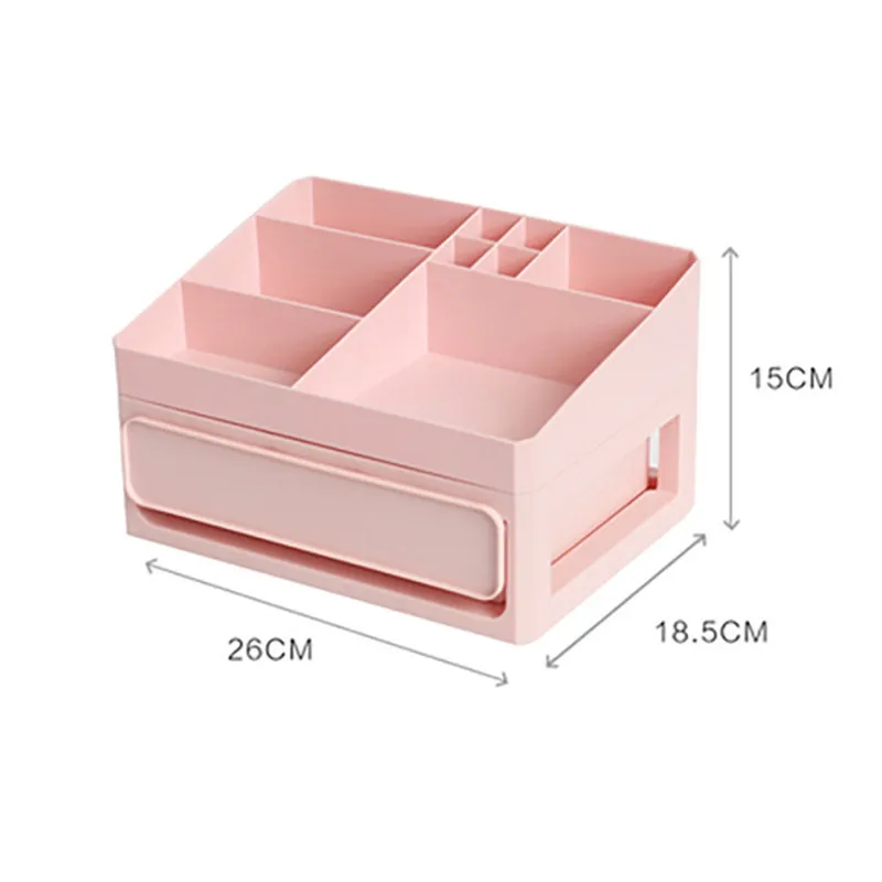 Pink 2 Layer Многослойная коробка для хранения косметики, пластиковый косметический ящик, органайзер для макияжа, контейнер для ногтей, шкатулка, держатель, настольный чехол для хранения - Цвет: Pink 2 Layer