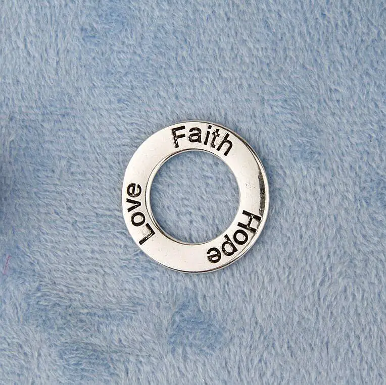 30 шт. цинковый сплав серебряное покрытие 30*30 мм любовь Вера надеюсь