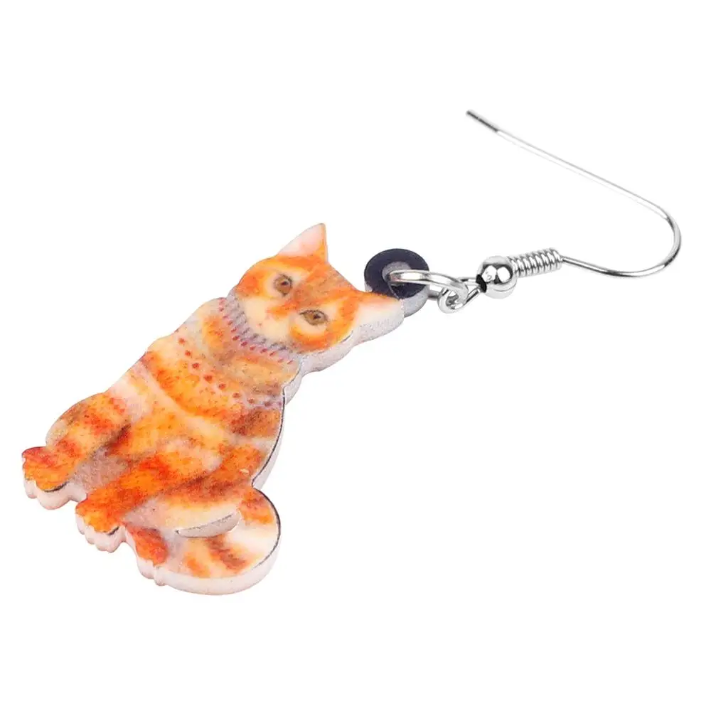 Женские акриловые серьги newei красивые с изображением кота из органзы