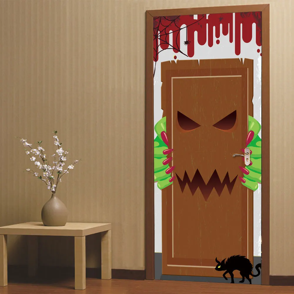 Паук демон черный Кот кухонный Декор холодильника стикер ПВХ самоклеющиеся