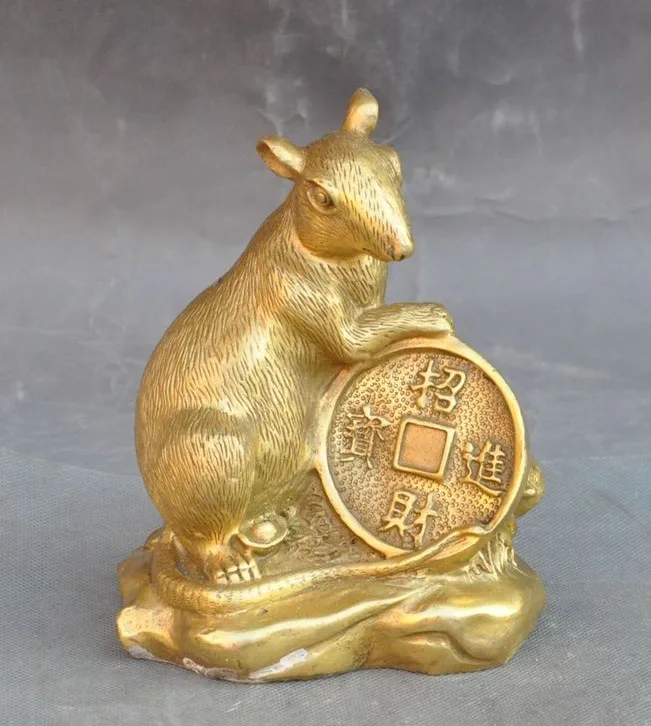 Статуэтка мыши крысы монета деньги yuanbao 6 дюймов