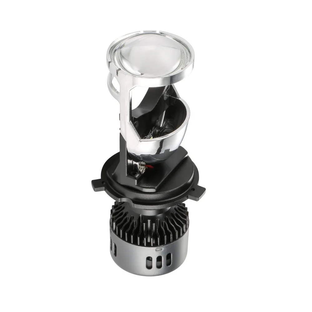 H4 LED Headlight Bulb with Mini Projector Lens H4 LED Conversion Kit 9600LM Automobiles Hi/Lo Beam LED Bulbs 12V 24V 6500K White