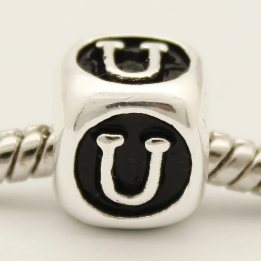 slide charm Free shipping Dice Shaped Letter Bracelet Charms Initial B Charm Alphabet Beads fit Pandora bracelet | Украшения и