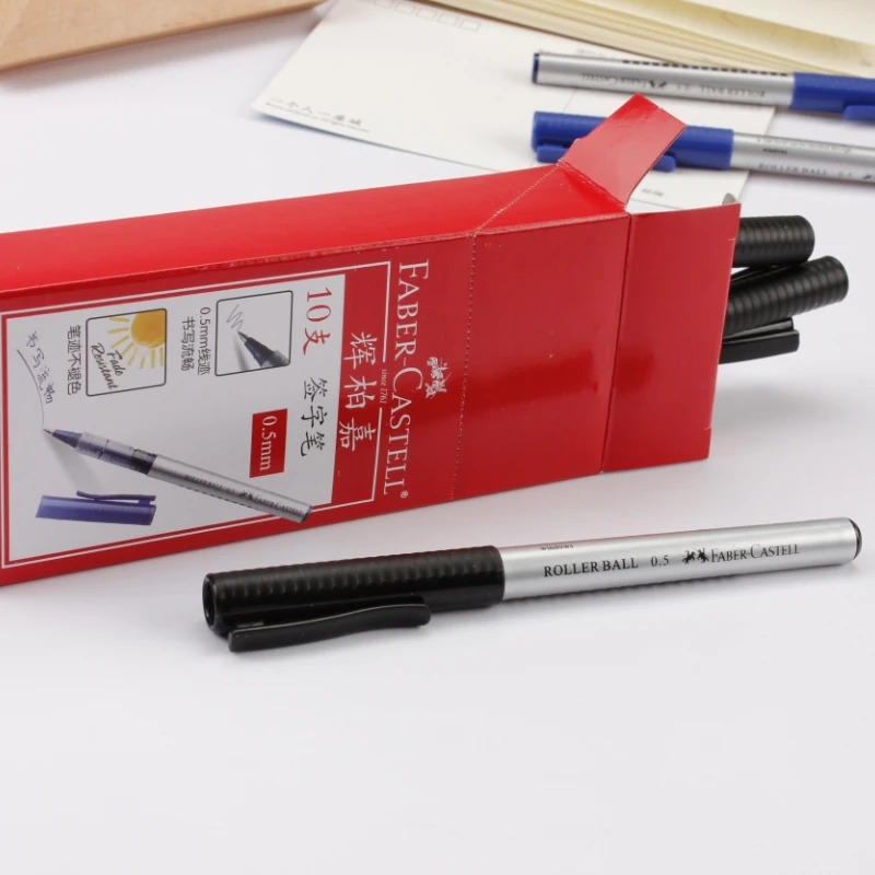 10 шт. Германия FABER-CASTELL гелевая ручка 2493 подпись ручка черный синий 0,5 мм